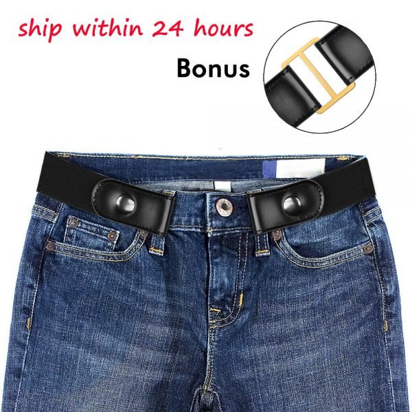 BONJEAN Buckle-Free Belt For Jean Pants,Dresses,No Buckle Stretch Elastic Waist Belt For Women/Men,No Bulge,No Hassle Waist Belt