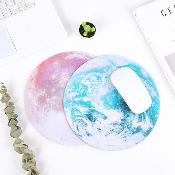 Beautiful Computer Mouse Padding Mat Ultra Soft Natural Rubber Planet Series Mice Pad Round Gaming Romantic Mouse Pads - Image 2