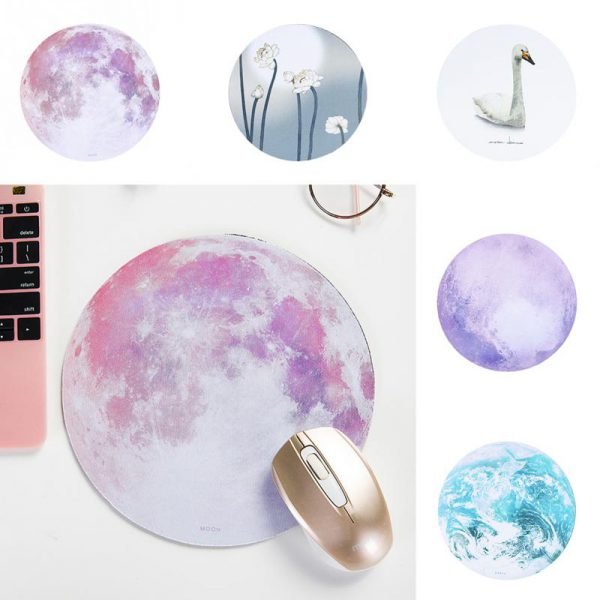 Beautiful Computer Mouse Padding Mat Ultra Soft Natural Rubber Planet Series Mice Pad Round Gaming Romantic Mouse Pads - Image 3