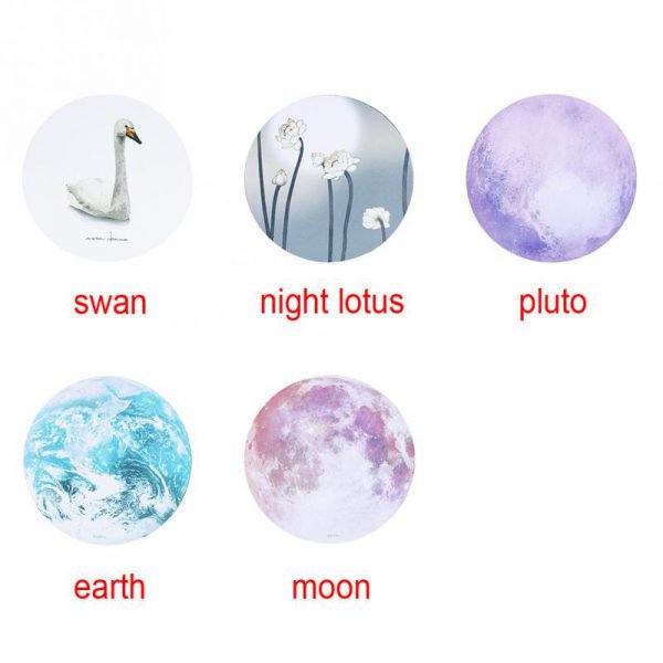 Beautiful Computer Mouse Padding Mat Ultra Soft Natural Rubber Planet Series Mice Pad Round Gaming Romantic Mouse Pads - Image 4