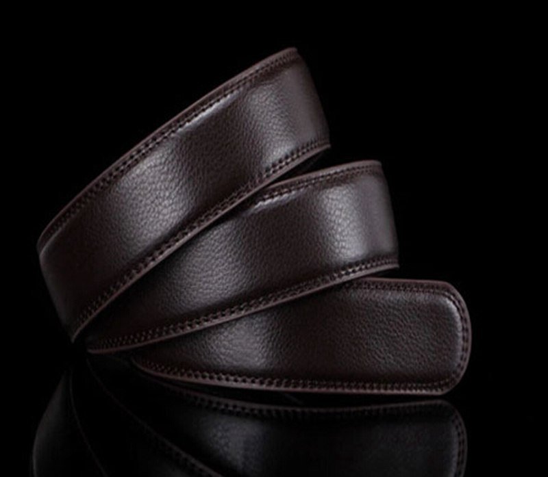 Brand No Buckle 3.5cm Wide Genuine Leather Automatic Belt Body Strap Without Buckle Belts Men Good Quality Male Belts - Image 3