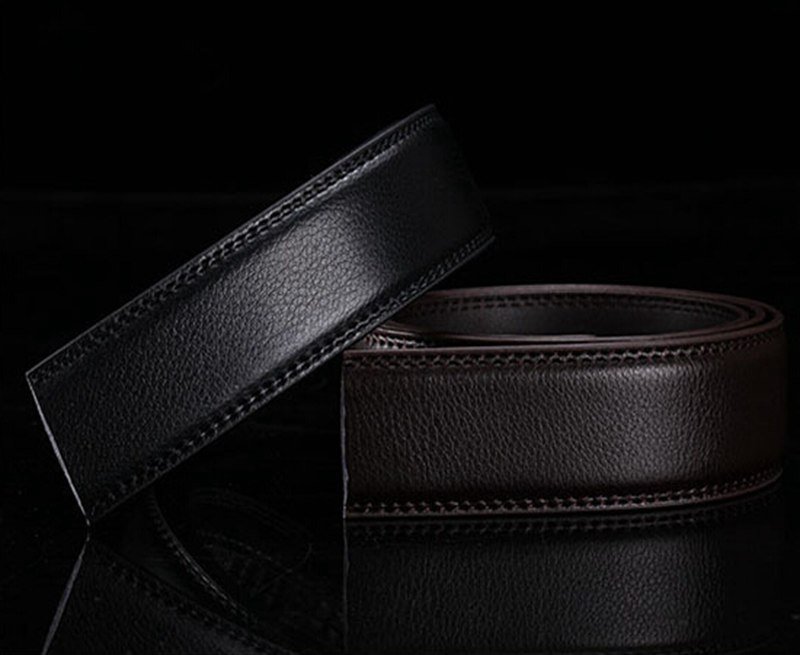 Brand No Buckle 3.5cm Wide Genuine Leather Automatic Belt Body Strap Without Buckle Belts Men Good Quality Male Belts - Image 4