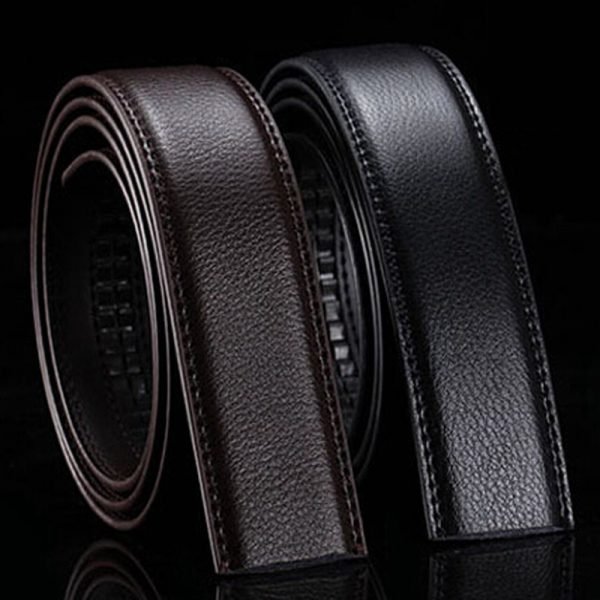 Brand No Buckle 3.5cm Wide Genuine Leather Automatic Belt Body Strap Without Buckle Belts Men Good Quality Male Belts
