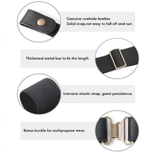 Buckle-Free Belt For Jean Pants,Dresses,No Buckle Stretch Elastic Waist Belt For Women/Men,No Bulge,No Hassle Waist Belt - Image 3