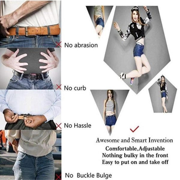 Buckle-Free Belt For Jean Pants,Dresses,No Buckle Stretch Elastic Waist Belt For Women/Men,No Bulge,No Hassle Waist Belt - Image 4