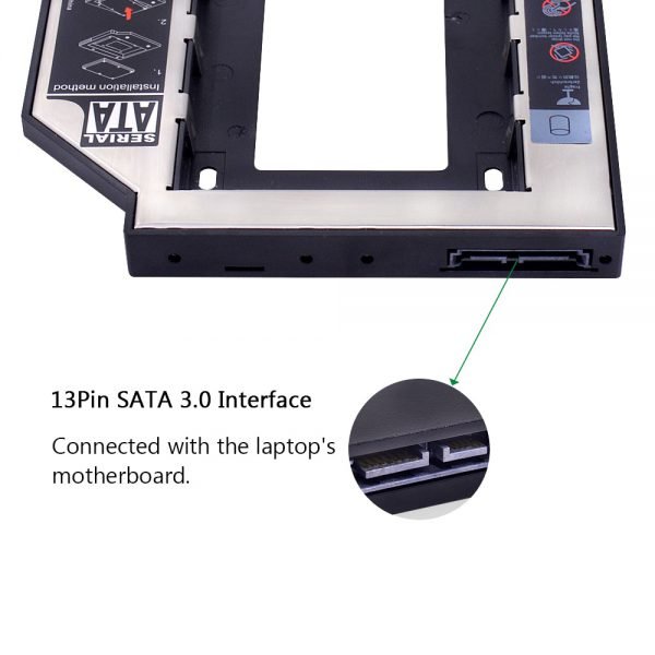 CHIPAL 2nd HDD Caddy 12.7mm Aluminum Optibay SATA 3.0 Hard Disk Drive Box Enclosure DVD Adapter 2.5 SSD 2TB For Laptop CD-ROM - Image 3