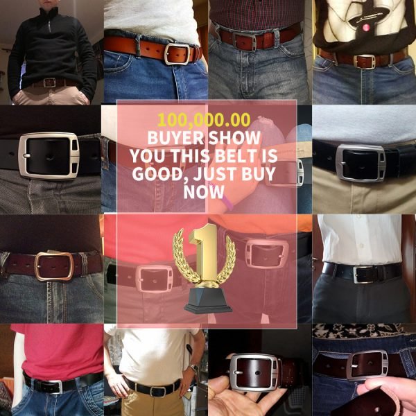 COWATHER cowhide genuine leather belts for men brand Strap male pin buckle vintage jeans belt 100-150 cm long waist 30-52 XF001 - Image 6