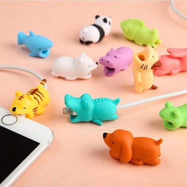 Cartoon Animals Data Line Protector For Iphone X XS Max XR 7 8 Plus 6 6S 5 5S Case For Huawei P20 Lite P Smart Phone Accessory