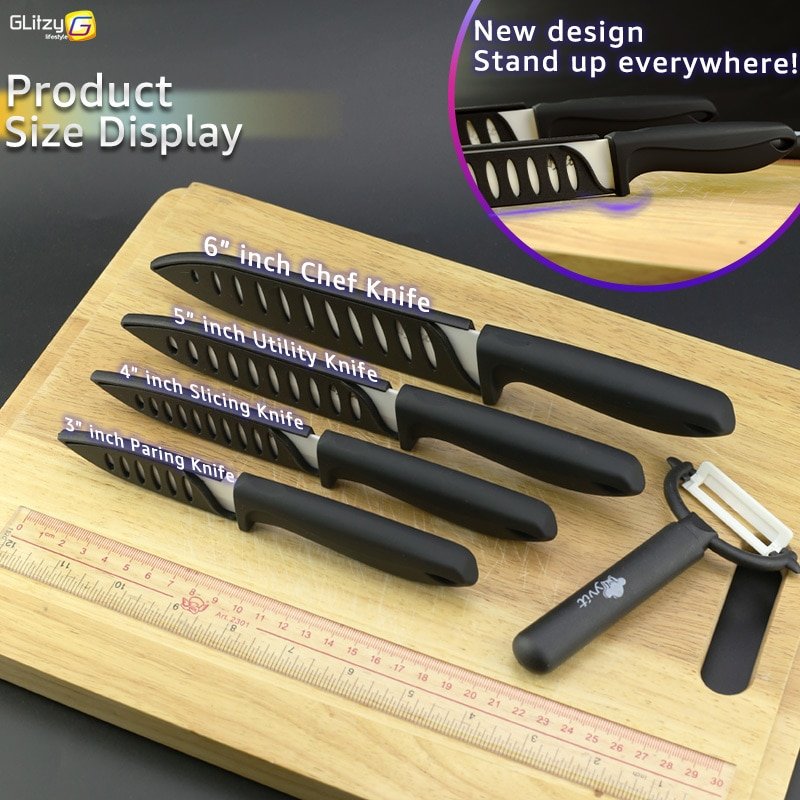 Ceramic Knife 3 4 5 6 inch Kitchen Chef Utility Slicer Paring Ceramic Knives Peeler Set White Zirconia Blade Cooking Cutter Tool - Image 5
