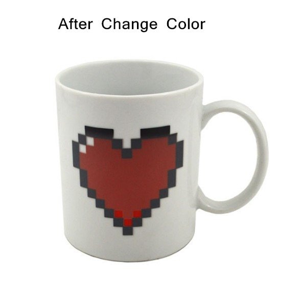 Creative Heart Magic Temperature Changing Cup Color Changing Chameleon Mugs Heat Sensitive Cup Coffee Tea Milk Mug Novelty Gifts - Image 3