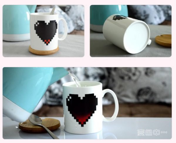 Creative Heart Magic Temperature Changing Cup Color Changing Chameleon Mugs Heat Sensitive Cup Coffee Tea Milk Mug Novelty Gifts - Image 4