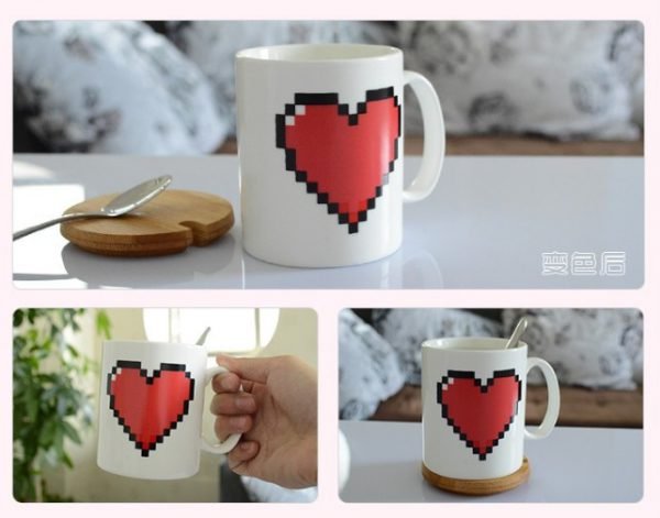 Creative Heart Magic Temperature Changing Cup Color Changing Chameleon Mugs Heat Sensitive Cup Coffee Tea Milk Mug Novelty Gifts - Image 5