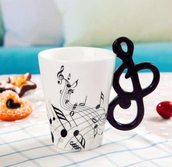 Creative Music Violin Style Guitar Ceramic Mug Coffee Tea Milk Stave Cups with Handle Coffee Mug Novelty Gifts - Image 4