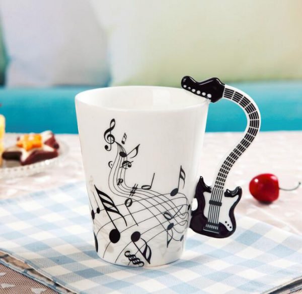 Creative Music Violin Style Guitar Ceramic Mug Coffee Tea Milk Stave Cups with Handle Coffee Mug Novelty Gifts - Image 5