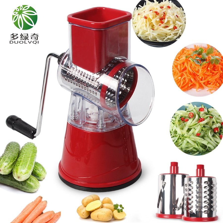 DUOLVQI Manual Vegetable Cutter Slicer Kitchen Accessories Multifunctional Round Mandoline Slicer Potato Cheese Kitchen Gadgets - Image 6