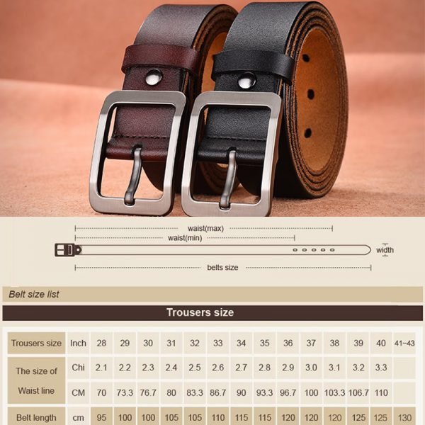 [DWTS]Men's belt leather belt men male genuine leather strap luxury pin buckle casual men's belt Cummerbunds ceinture homme - Image 6