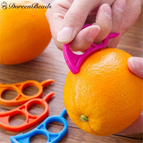 DoreenBeads Plastic Orange Peelers Zesters Lemon Grapefruit Fruit Slicer Opener Cutter Kitchen Gadgets At Random 7.4x3.4cm 1PC
