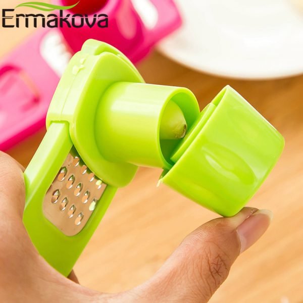 ERMAKOVA ABS Garlic Press Peeler Grater Ginger Garlic Grinding Grater Microplaner Planer Chopper Crush Cutter Slicer - Image 5