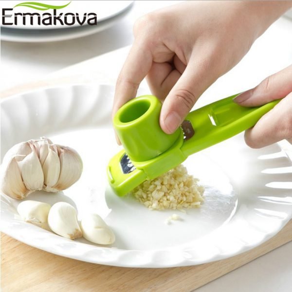 ERMAKOVA ABS Garlic Press Peeler Grater Ginger Garlic Grinding Grater Microplaner Planer Chopper Crush Cutter Slicer