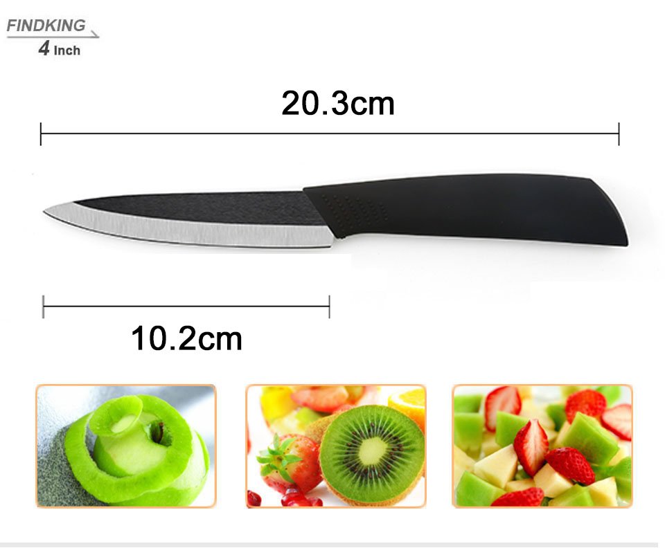 FINDKING Top quality Zirconia black blade 3" 4" 5" 6" inch + Peeler + covers ceramic knife set kitchen Paring Fruit knife - Image 3