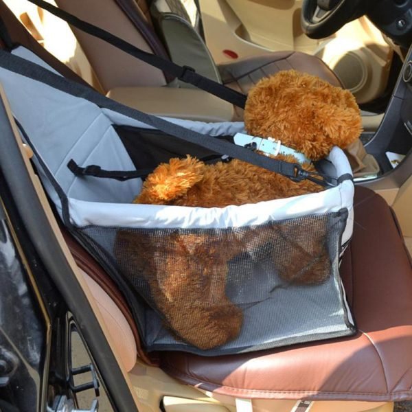 Folding Pet Dog Cat Car Seat Safe Travel Carrier Kennel Puppy Handbag Breathable Mesh Sided Bag with Inner Traction Rope - Image 5
