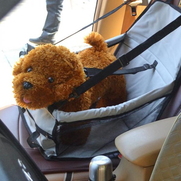 Folding Pet Dog Cat Car Seat Safe Travel Carrier Kennel Puppy Handbag Breathable Mesh Sided Bag with Inner Traction Rope