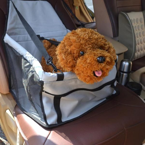 Folding Pet Dog Cat Car Seat Safe Travel Carrier Kennel Puppy Handbag Breathable Mesh Sided Bag with Inner Traction Rope - Image 4