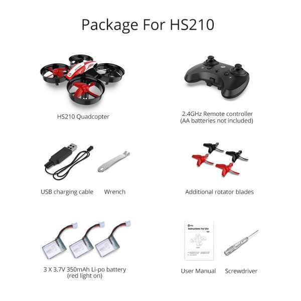 Holy Stone HS210 Mini RC Drone Quadcopters 3pc 220mAh Batteries Headless Mode One Key Return Auto Hovering 3D Flip VS JJRC H36 - Image 3