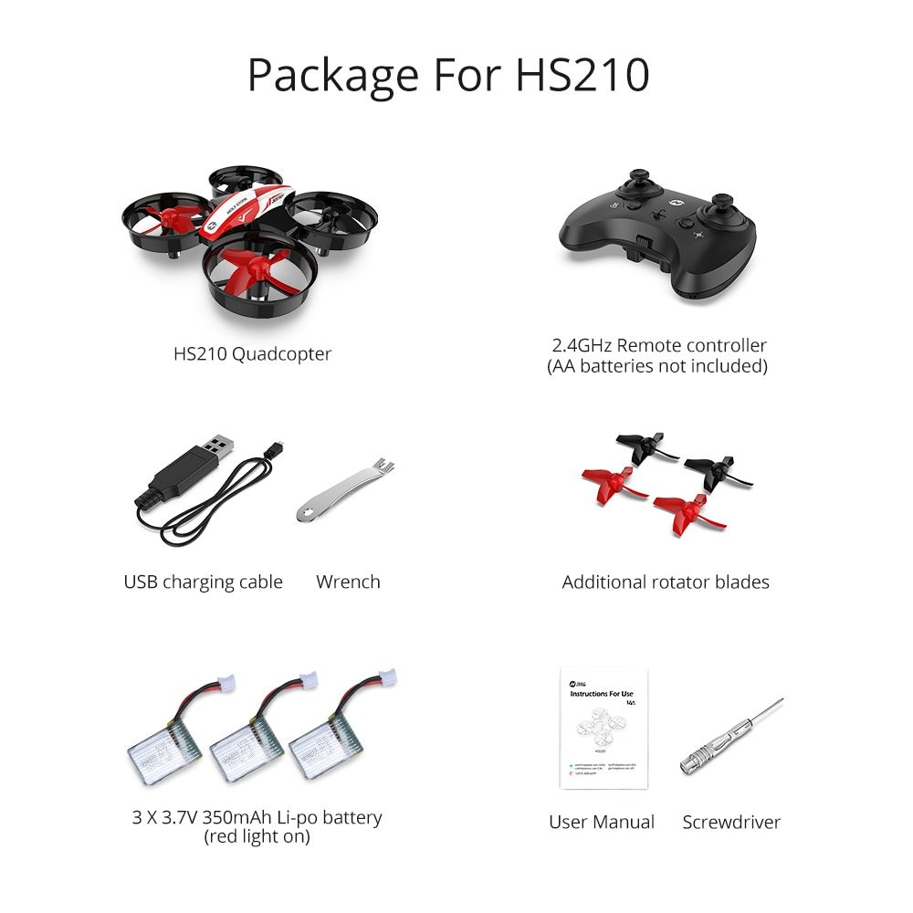 Holy Stone HS210 Mini RC Drone Quadcopters 3pc 220mAh Batteries Headless Mode One Key Return Auto Hovering 3D Flip VS JJRC H36 - Image 3