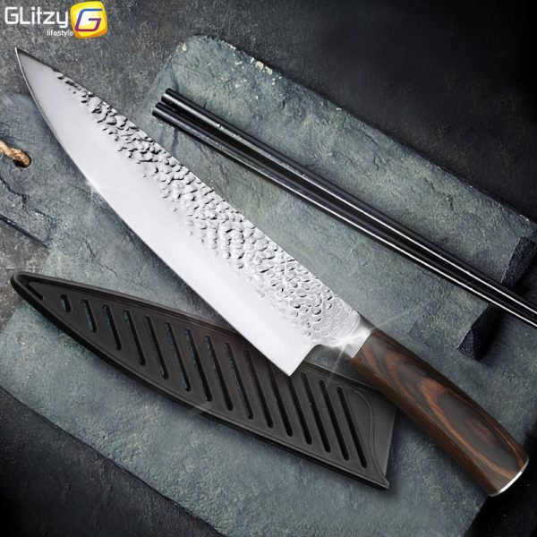 Kitchen Knife 8 inch Professional Japanese Chef Knives 7CR17 440C High Carbon Stainless Steel Meat Santoku Knife Dropshipping