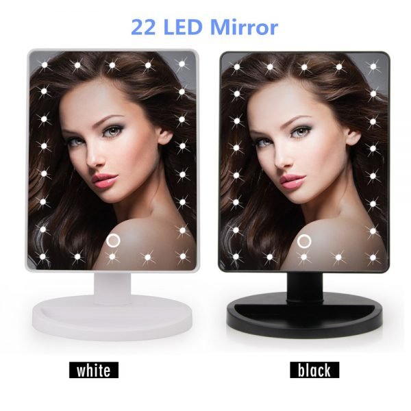 LED Touch Screen Makeup Mirror Professional Vanity Mirror With 16/22 LED Lights Health Beauty Adjustable Countertop 180 Rotating - Image 4