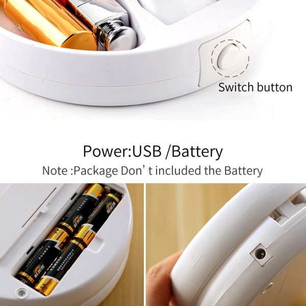 LED lights Mirror Folding 10x Magnification Makeup Mirror Compact Stand Hand Cosmetic Mirror Woman Pocket Mirrors make up vanity - Image 5