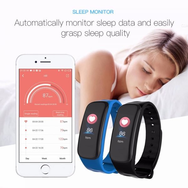 Lerbyee C1Plus Smart Bracelet Color Screen Blood Pressure Fitness Tracker Heart Rate Monitor Smart Band Sport for Android IOS - Image 2