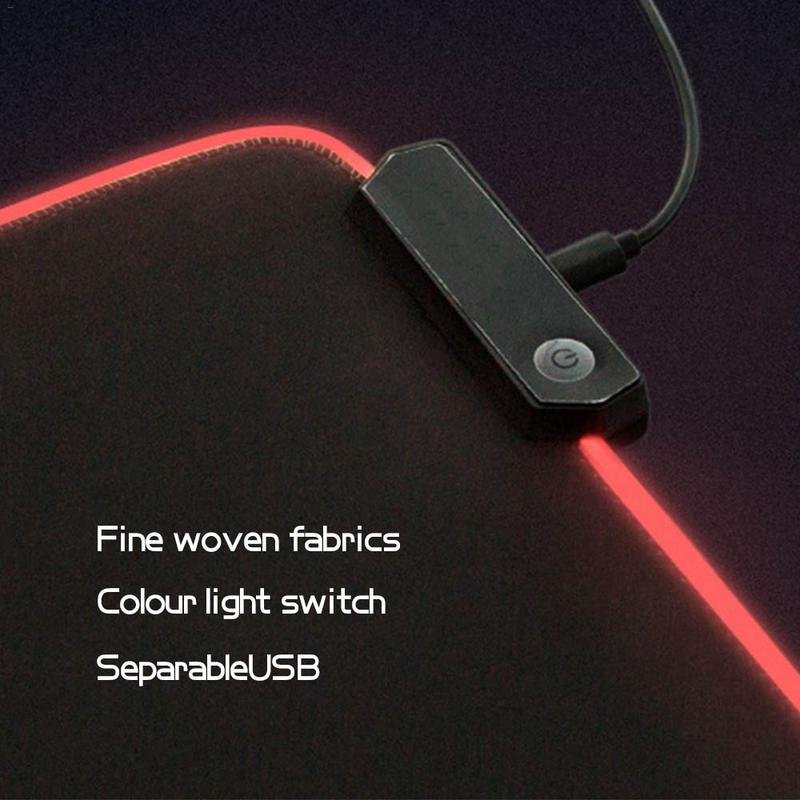 Luminous Gaming Mouse Pad RGB Oversized Glowing USB LED Extended Illuminated Keyboard PU Non-slip Blanket Mat - Image 2