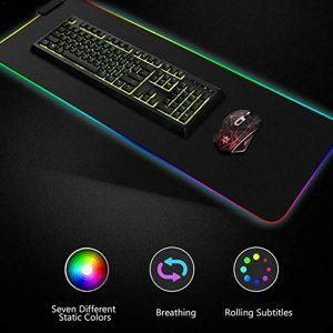 Luminous Gaming Mouse Pad RGB Oversized Glowing USB LED Extended Illuminated Keyboard PU Non-slip Blanket Mat