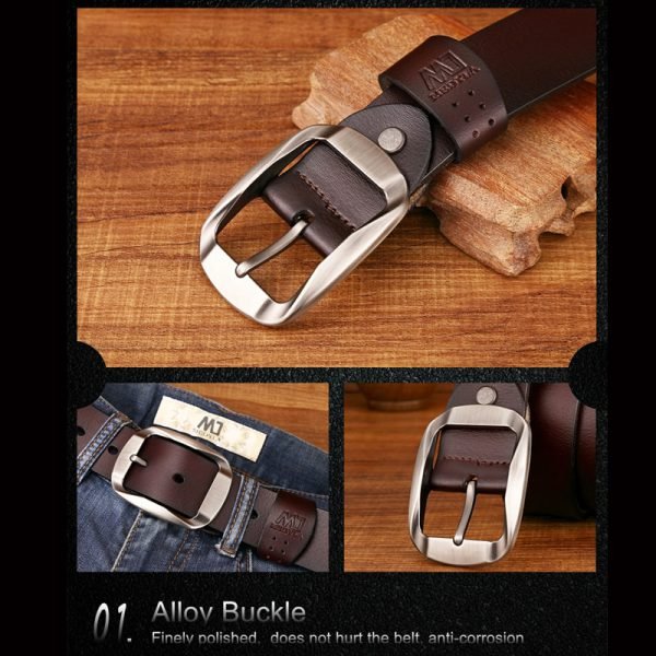 MEDYLA Dropship High Quality Genuine Leather Luxury Strap Male Belts For Men Jeans Casual Belt Pin Buckle Masculine Cummerbund - Image 4