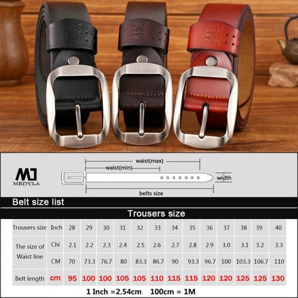 MEDYLA Dropship High Quality Genuine Leather Luxury Strap Male Belts For Men Jeans Casual Belt Pin Buckle Masculine Cummerbund - Image 6