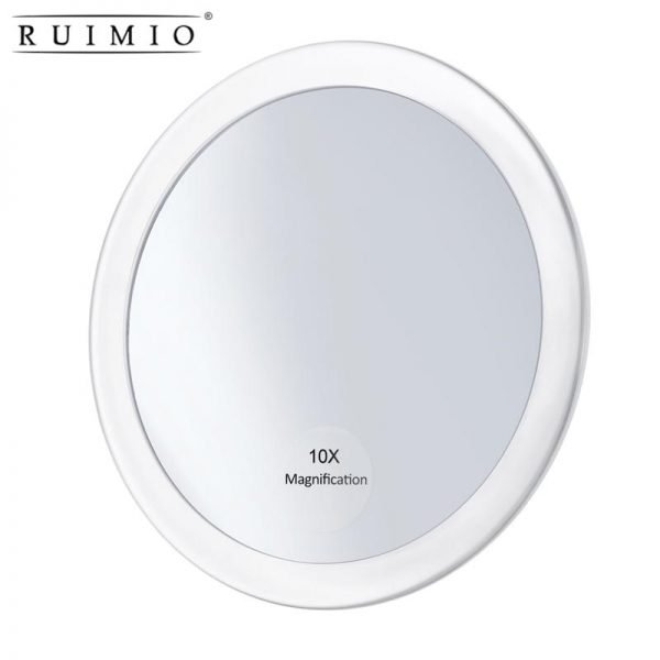 Magnifying Round Mirror Make Up Folding Pocket Cosmetic Mirror Magnification Compact Mirror with 3 Suction Cups 5.9 Inch