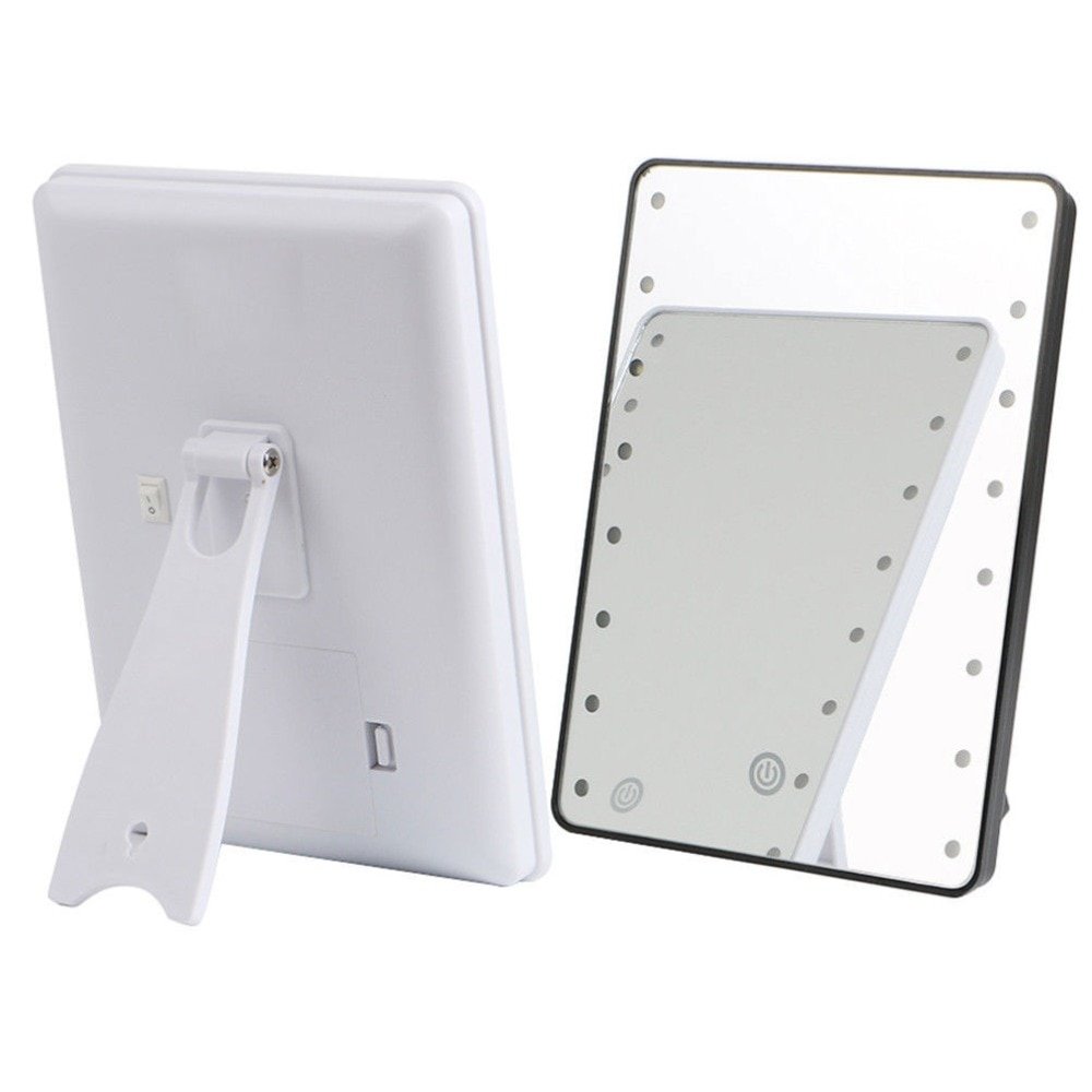Makeup Mirror with 16 LEDs Cosmetic Mirror with Touch Dimmer Switch Battery Operated Stand for Tabletop Bathroom Bedroom Travel - Image 3