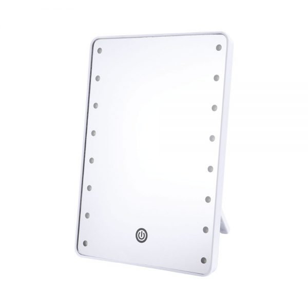 Makeup Mirror with 16 LEDs Cosmetic Mirror with Touch Dimmer Switch Battery Operated Stand for Tabletop Bathroom Bedroom Travel - Image 4