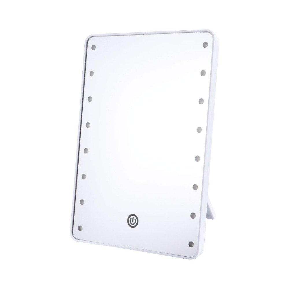 Makeup Mirror with 16 LEDs Cosmetic Mirror with Touch Dimmer Switch Battery Operated Stand for Tabletop Bathroom Bedroom Travel - Image 4
