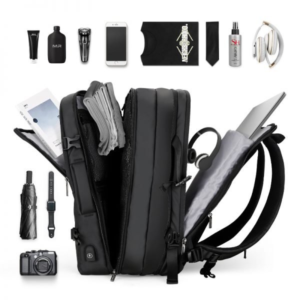 Mark Ryden Man Backpack Fit 17 inch Laptop USB Recharging Multi-layer Space Travel Male Bag Anti-thief Mochila - Image 4