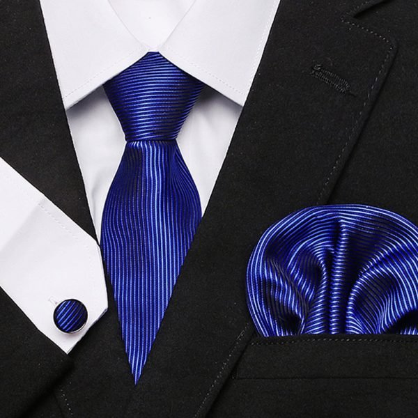 Men`s Tie 100% Silk Red Plaid print Jacquard Woven Tie + Hanky + Cufflinks Sets For Formal Wedding Business Party Free Postage - Image 5