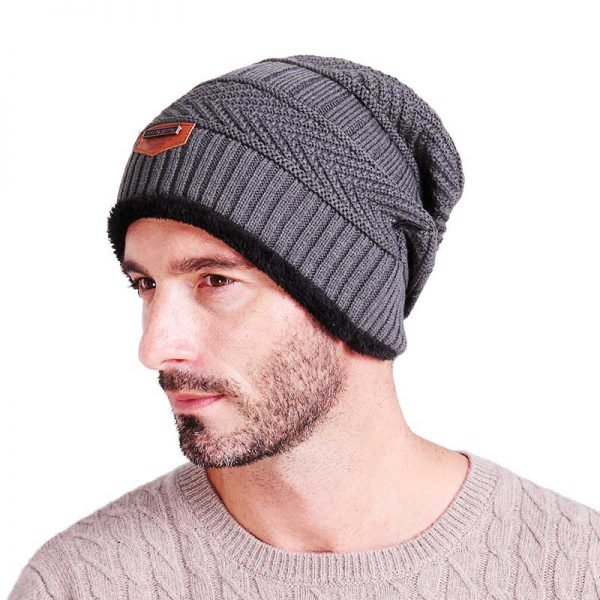 Men's winter hat 2017 fashion knitted black hats Fall Hat Thick and warm and Bonnet Skullies Beanie Soft Knitted Beanies Cotton - Image 3