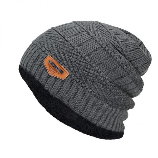 Men's winter hat 2017 fashion knitted black hats Fall Hat Thick and warm and Bonnet Skullies Beanie Soft Knitted Beanies Cotton - Image 4