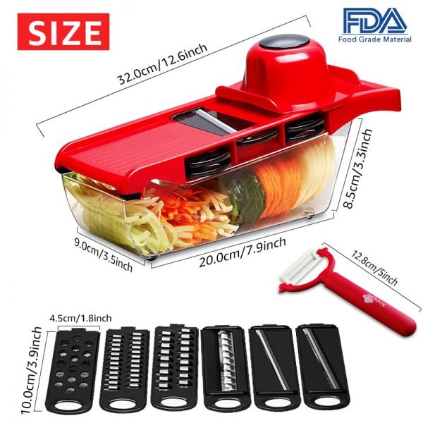 Myvit Vegetable Cutter with Steel Blade Mandoline Slicer Potato Peeler Carrot Cheese Grater vegetable slicer Kitchen Accessories - Image 3