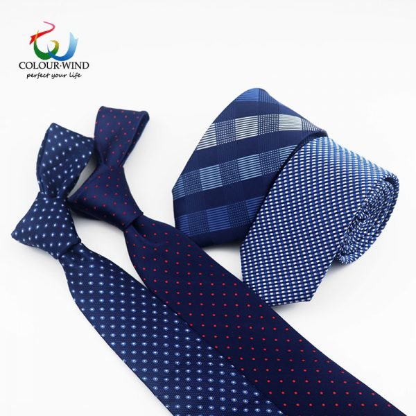 New Formal Ties For Men Classic Polyester Woven Plaid Dots Party Necktie Fashion Slim 6CM Wedding Business Male Casual Gravata