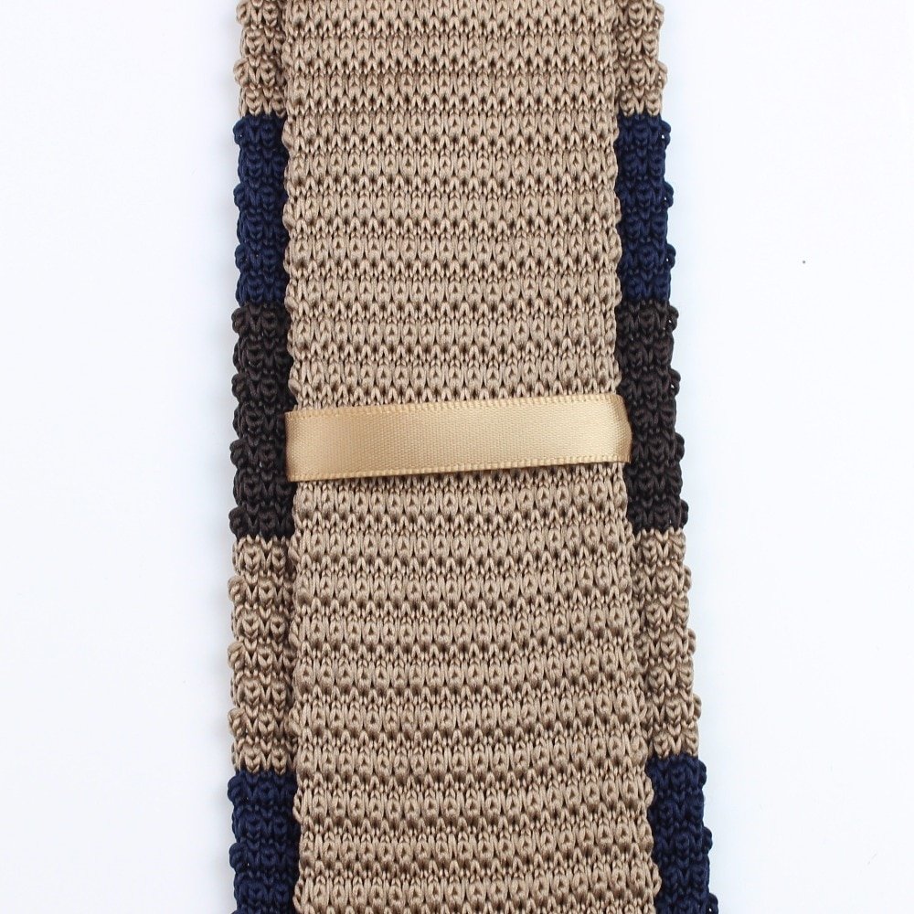 New Knitted Knit Leisure Triangle Striped Ties Normal Sharp Corner Neck Ties Men Classic Woven Designer Cravat - Image 2