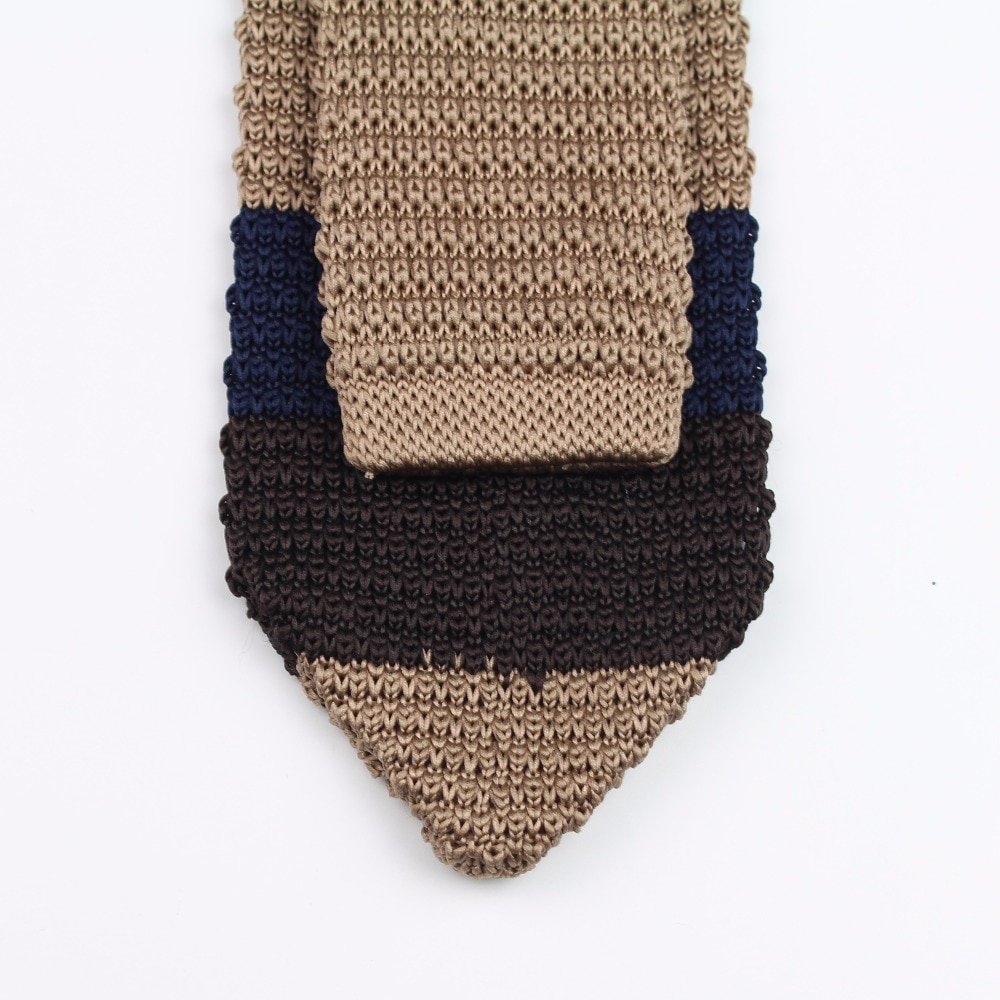New Knitted Knit Leisure Triangle Striped Ties Normal Sharp Corner Neck Ties Men Classic Woven Designer Cravat - Image 3