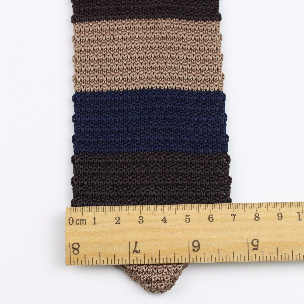 New Knitted Knit Leisure Triangle Striped Ties Normal Sharp Corner Neck Ties Men Classic Woven Designer Cravat - Image 4